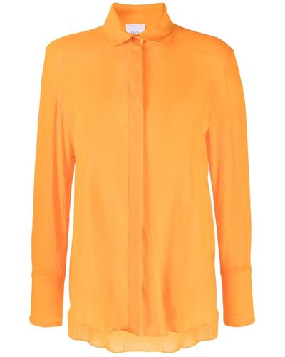 Patou Painter Textured Cotton Shirt - Orange