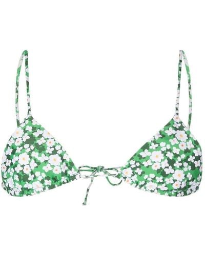 Borgo De Nor Floral-print Bikini Top - Green