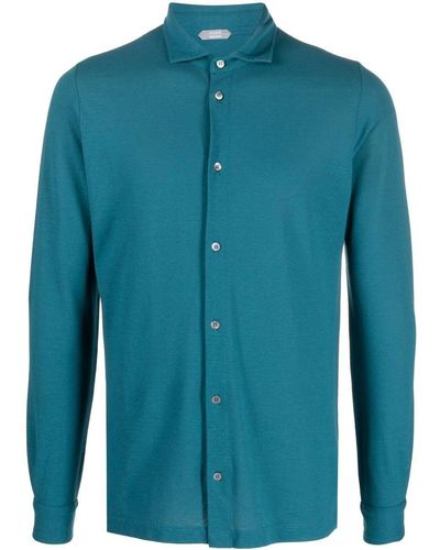 Zanone Longsleeved Organic Cotton Shirt - Blue