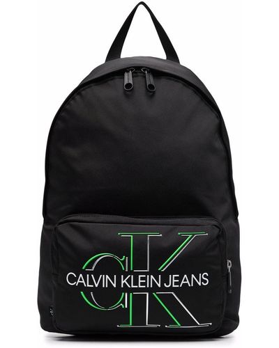 Calvin Klein Logo-embroidered Backpack - Black
