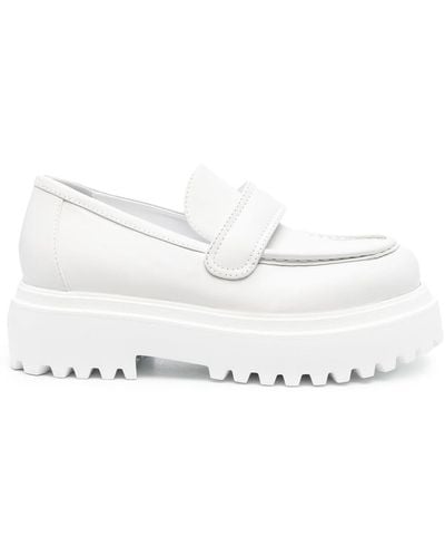 Le Silla Ranger Leather Loafers - White