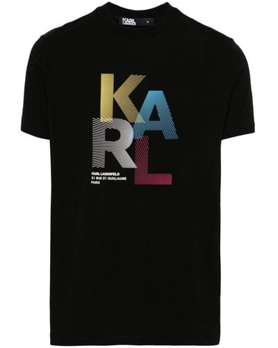 Karl Lagerfeld T-shirt Met Logoprint - Zwart