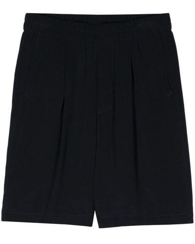 Giorgio Armani Pleat-detail Wide-leg Shorts - Black