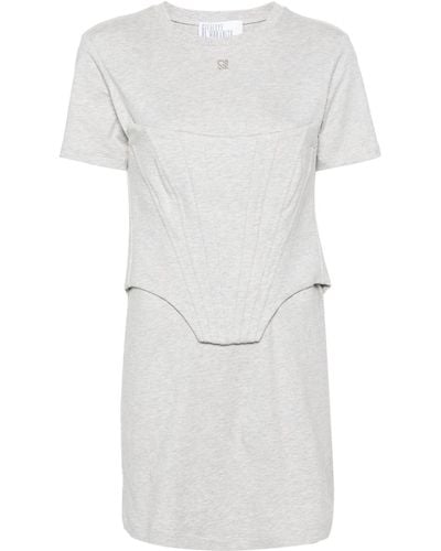 GIUSEPPE DI MORABITO Corset-detail Cotton Dress - White