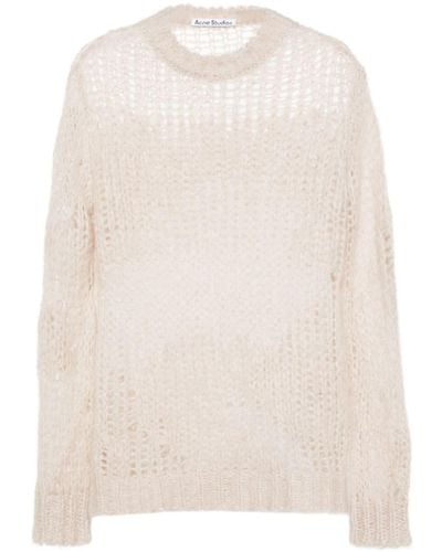 Acne Studios Open-knit Oversized Sweater - Natural