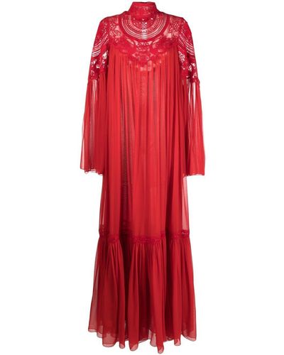 Costarellos Ember Silk-chiffon Gown - Red