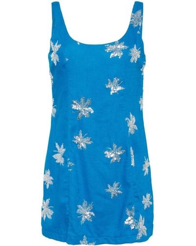 Waimari Amelia Sequin-embellished Mini Dress - Blue