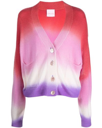Crush Ombre Button-up Cardigan - Pink