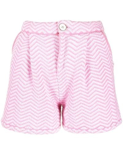 Barrie Pantalones cortos de punto chevron - Rosa