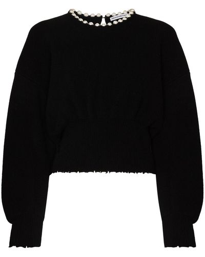 Alexander Wang パールネックレス セーター - ブラック