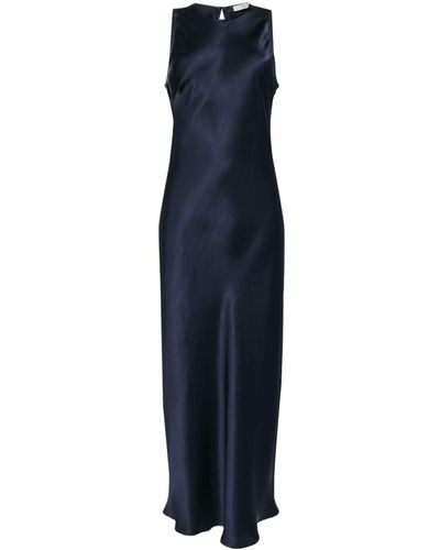 Asceno Valencia Sleeveless Silk Dress - Blue