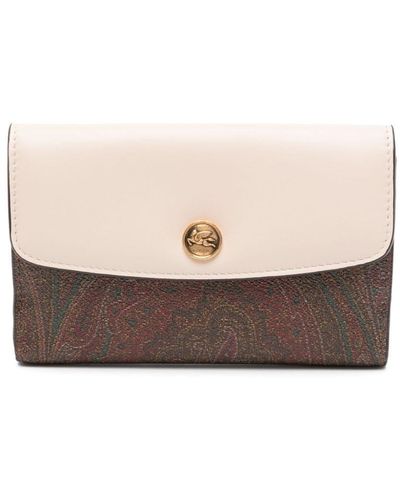 Etro Essential Jacquard Leather Wallet - Natural