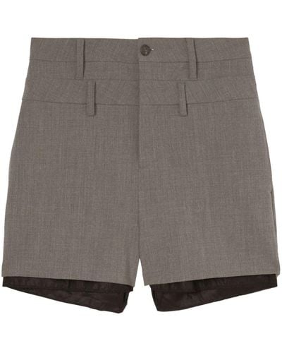 Ambush Shorts mit doppeltem Gürtel - Grau