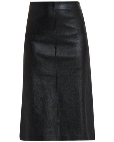Brunello Cucinelli Leather Pencil Skirt - Black