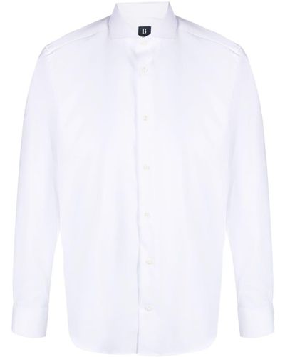 BOGGI Spread-collar Cotton Shirt - White