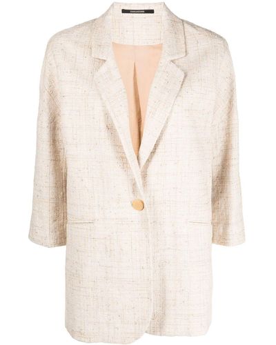 Tagliatore Manteau en tweed à simple boutonnage - Neutre