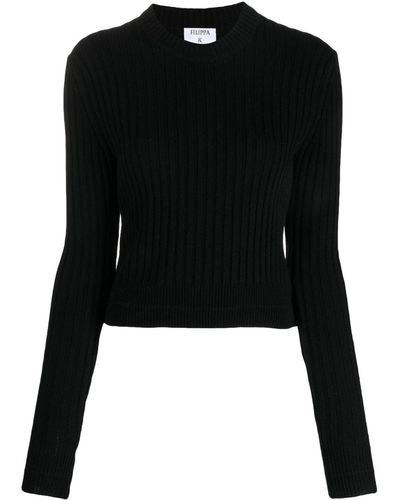 Filippa K Sweater Met Ronde Hals - Zwart