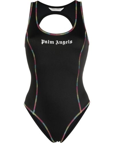 Palm Angels Badeanzug mit Logo-Print - Schwarz