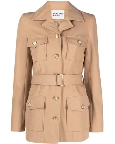 Claudie Pierlot Button-up Trench Coat - Natural