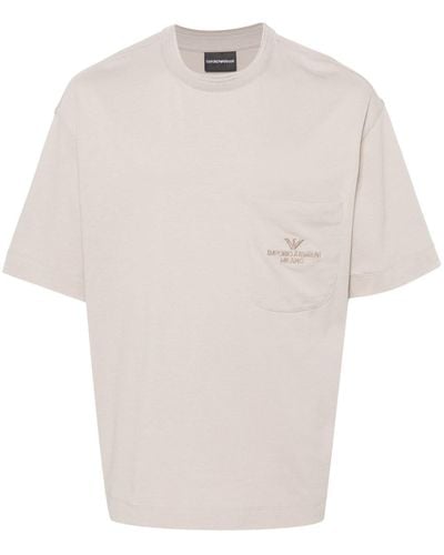 Emporio Armani T-shirt con ricamo - Bianco