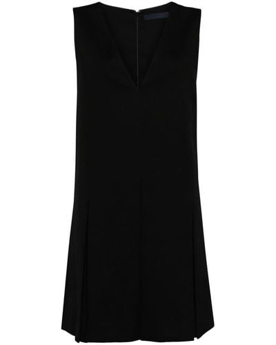 Juun.J V-neck Pleated Minidress - Black