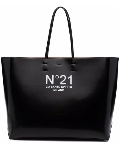 N°21 ロゴ ハンドバッグ - ブラック