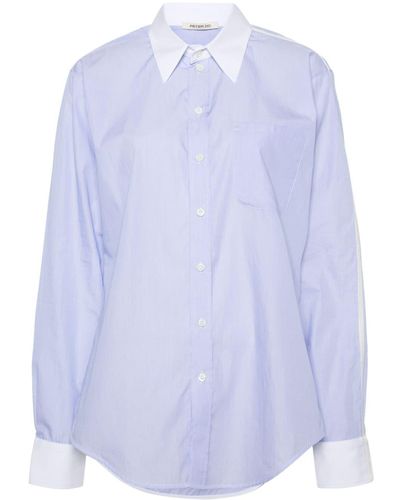 Peter Do Striped Cotton Shirt - Blue