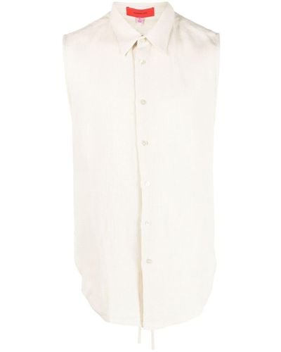 Eckhaus Latta Camisa con espalda abierta - Blanco