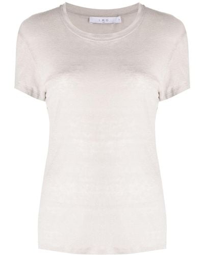 IRO Third T-Shirt aus Leinen - Weiß
