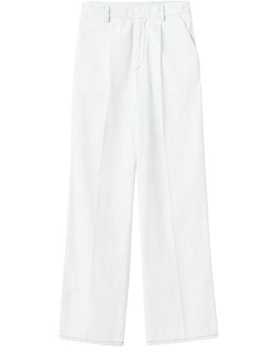 Miu Miu Chambray Straight-leg Jeans - White