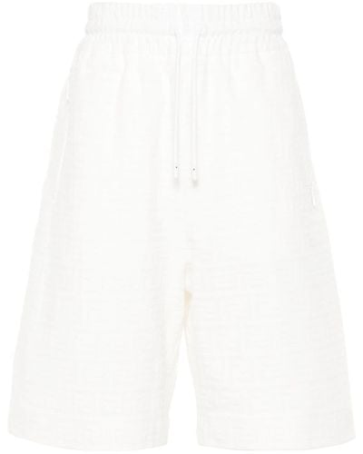 Fendi Bermuda pantaloni corti in cotone ff - Bianco