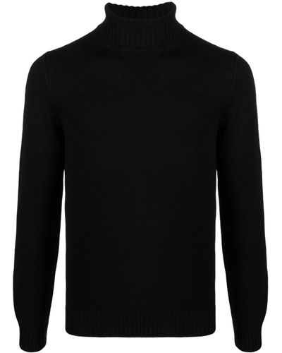 Eraldo Roll-neck Merino Sweater - Black