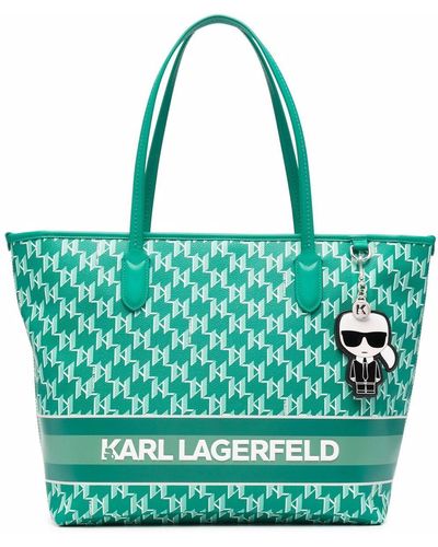 Karl Lagerfeld K/ikonik モノグラム ハンドバッグ - グリーン