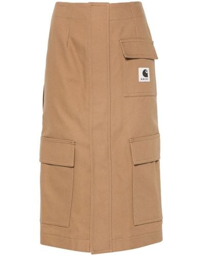 Sacai X Carhartt Wip Duck Skirt - Natural