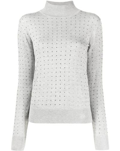 Karl Lagerfeld Rhinestone Open-back Sweater - White