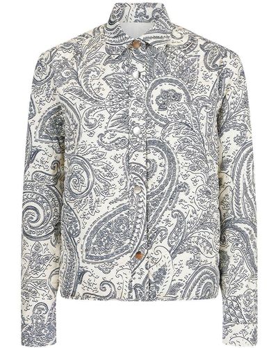 Etro All-over Paisley-print Shirt Jacket - Gray