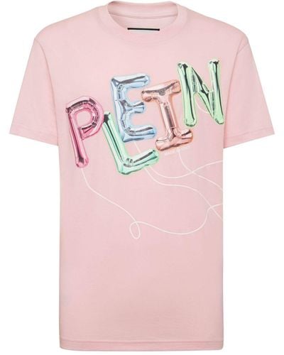 Philipp Plein Logo-print Cotton T-shirt - Pink
