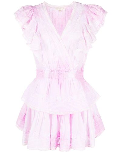 LoveShackFancy Gwen Ruffled Mini Dress - Pink