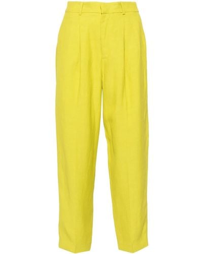 PT Torino Pleated Tapered Trousers - Yellow
