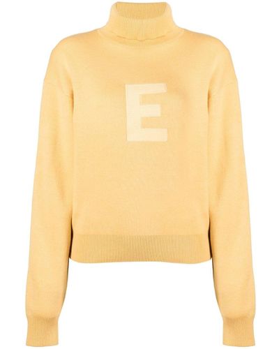 Fear Of God Embroidered-logo Turtleneck Jumper - Yellow