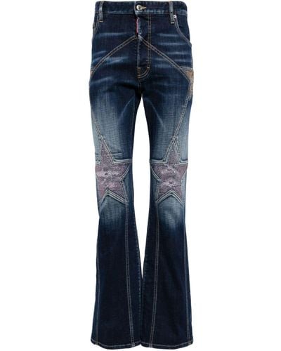 DSquared² Super Star Rhinestone-embellished Jeans - Blue