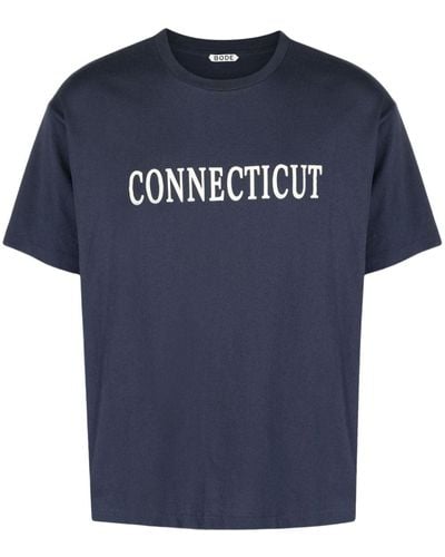 Bode Connecticut Cotton T-shirt - Blue