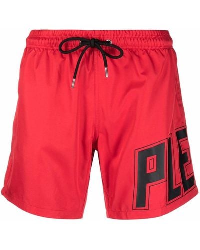 Philipp Plein Logo-print Swim Shorts - Red