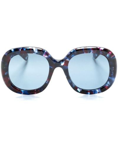 Chloé Sonnenbrille mit eckigem Gestell - Blau