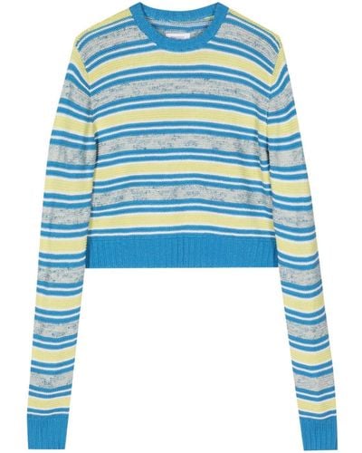 Rosie Assoulin Stripe-pattern Cotton Jumper - Blue