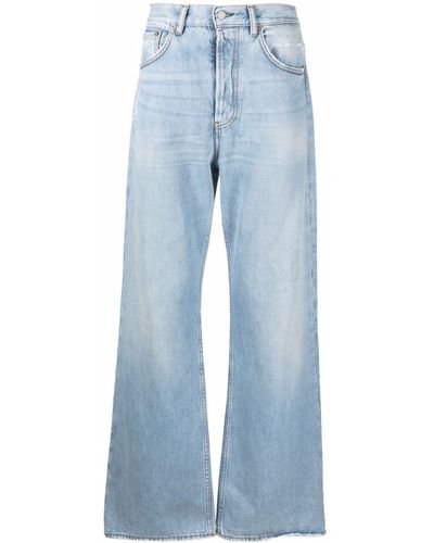 Acne Studios Vaqueros rectos con efecto envejecido - Azul