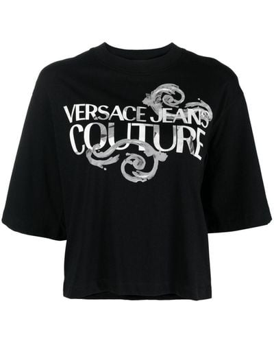 Versace Jeans Couture Logo-print Cotton T-shirt - Black