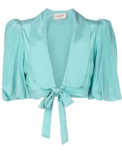 Adriana Degreas Blouse Cherry Bomb en soie - Bleu