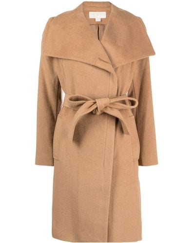 MICHAEL Michael Kors Belted Double-breasted Coat - Natural