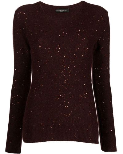 Fabiana Filippi Sequin-embellished Knitted Top - Brown